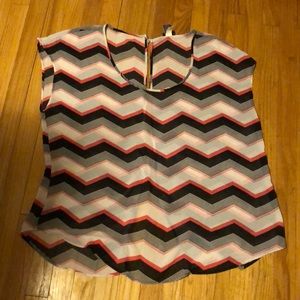 Sheer open flutter back shirt
